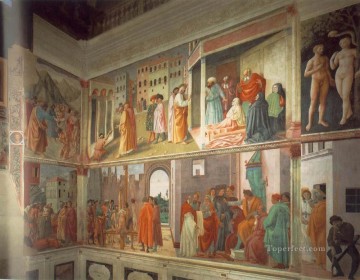 ブランカッチ礼拝堂のフレスコ画右ビュー クリスチャン クアトロチェント ルネサンス マサッチオ Oil Paintings